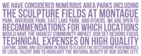 a purple text that says the sculpture fields at montague
