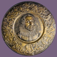 A Bronze Repoussé portrait of William Shakespeare by an unknown artist. Donated to the Scenic City Collection by DeeDe Gram.