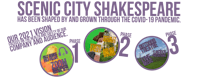 a poster for scenic city shakespeare